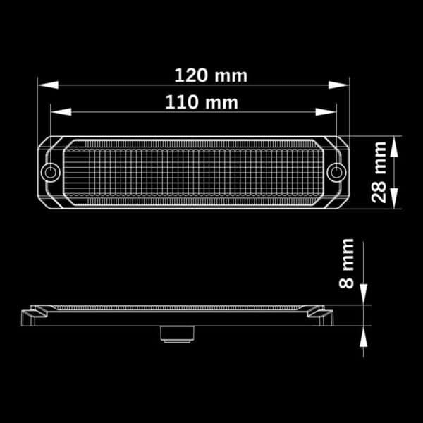 Φώς θέσης Dark Knight Super Slim 6 Led Λευκό Strands - Image 9