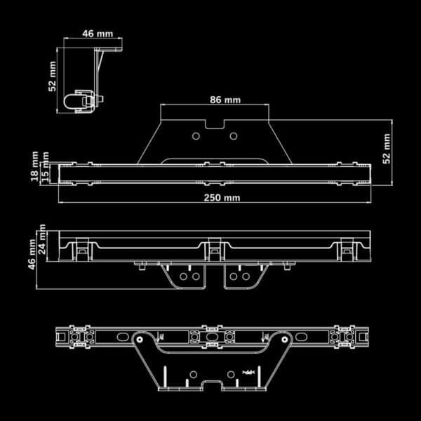Φώς Θέσης Freedom Dark Line Μακρύ 250mm Κόκκινο Strands - Image 9
