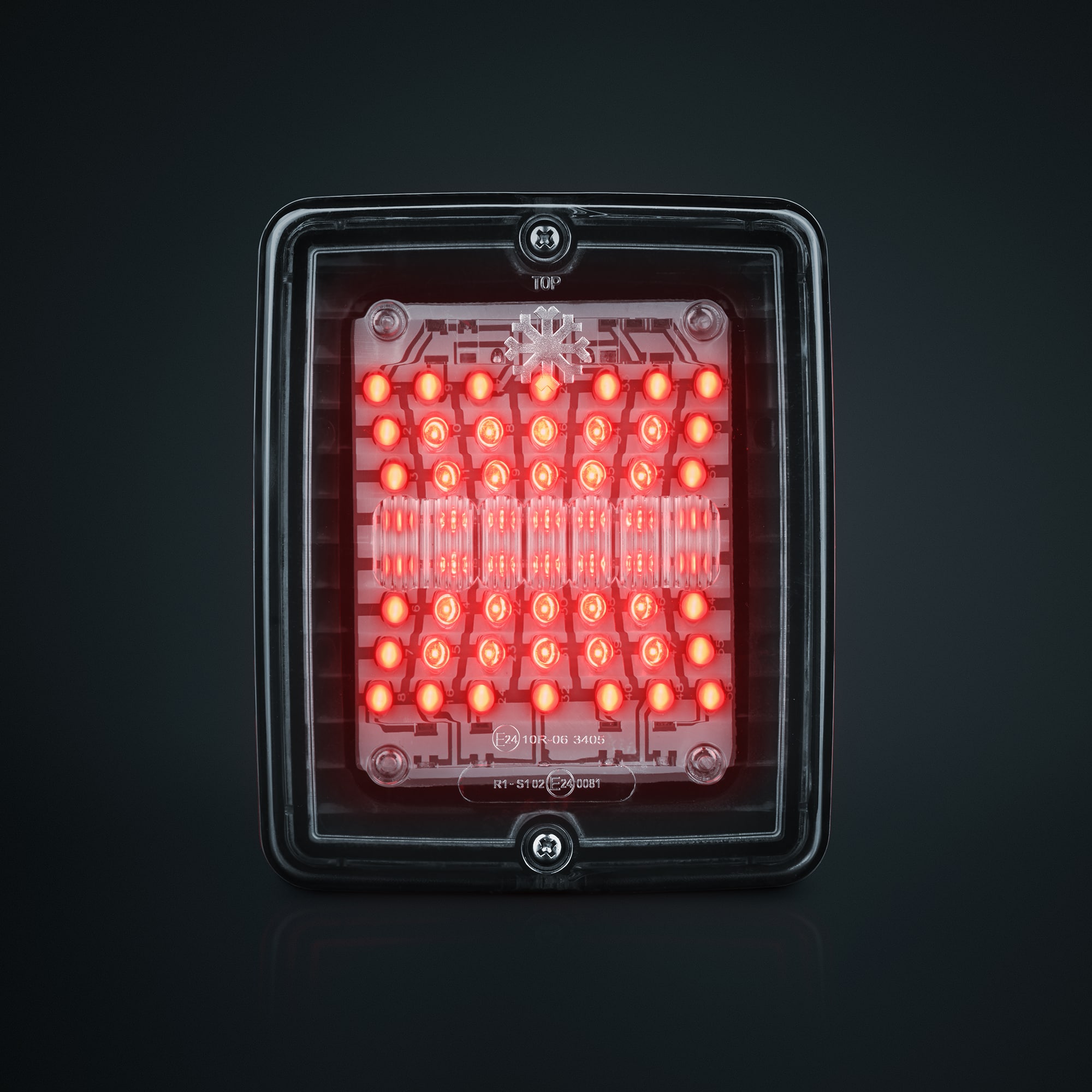 Φανάρι IZE LED φως θέσης/φρένων τετράγωνο με διάφανο φακό