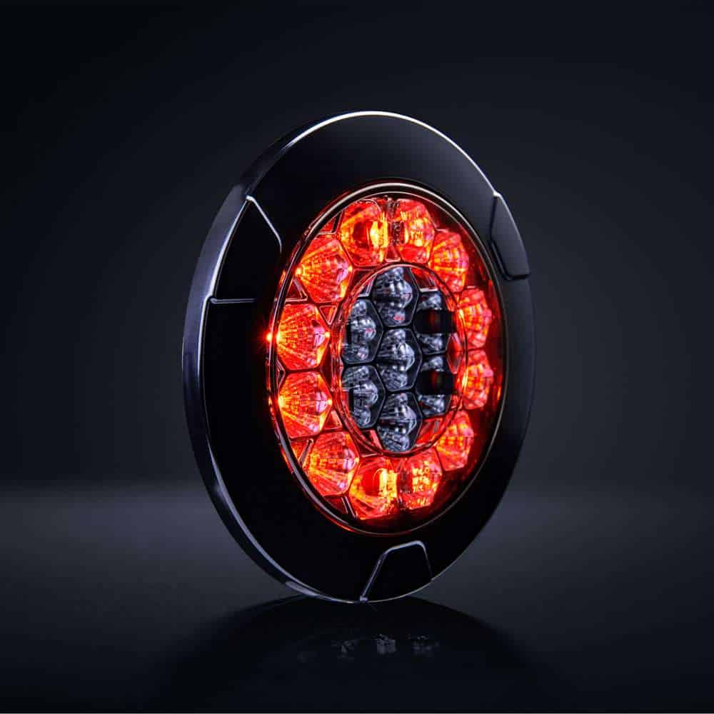 Πίσω φανάρι Freedom Black Raven στρογγυλό 3 λειτουργιών 152 mm - Image 2