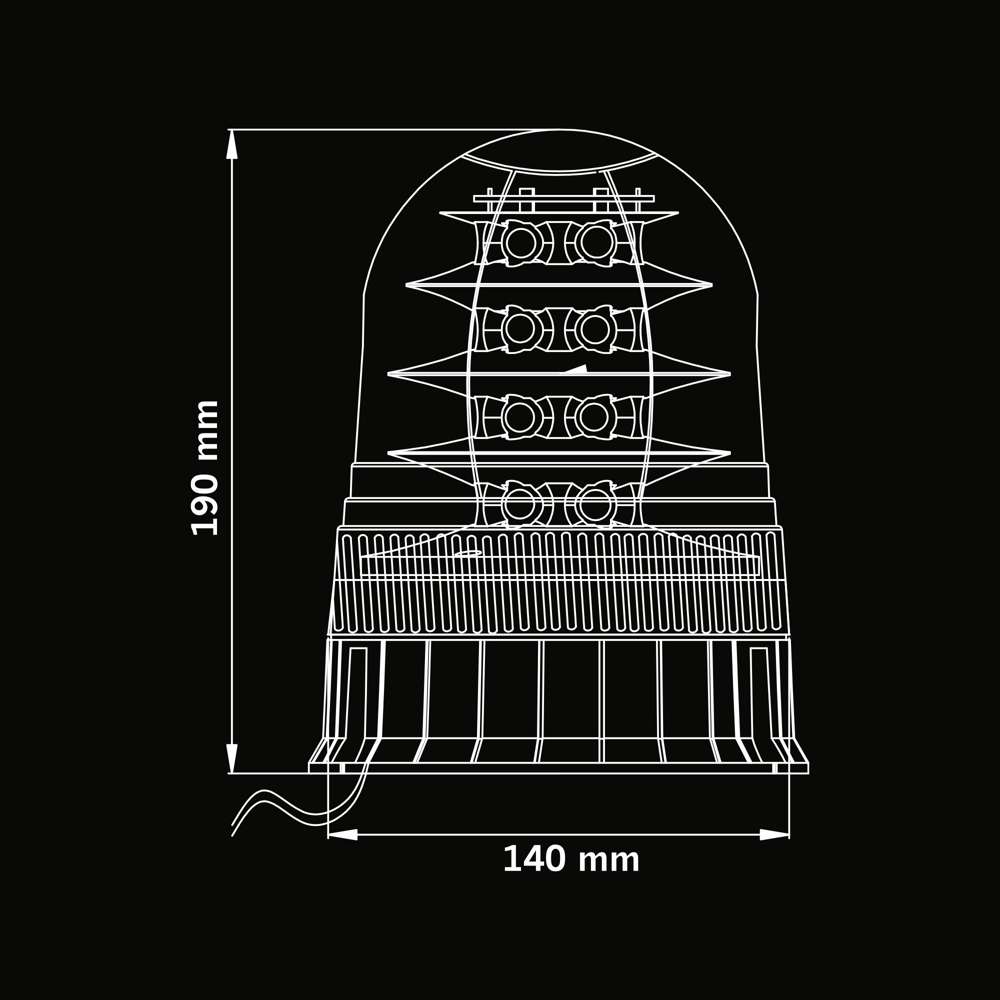 Φάρος Προειδοποίησης Big Energy XL Με Διάφανο Φακό - Image 8