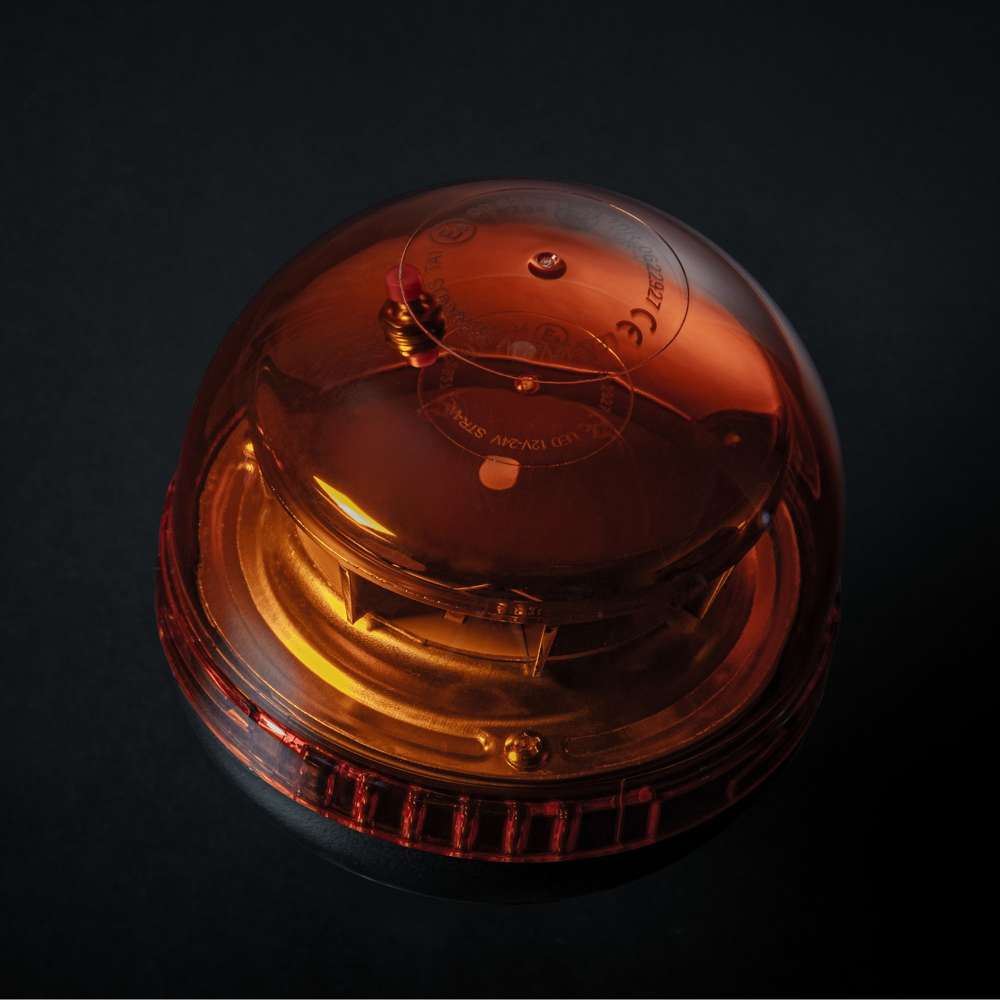 Φάρος Προειδοποίησης Big Energy Με Πορτοκαλί Φακό Βάση Ιστού - Image 4