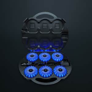 Κατευθυντικό προειδοποιητικό φως LED μπλε (puck) 6 τεμάχια